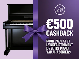 Cashback de 500€ à l'achat d'un piano neuf Yamaha B3